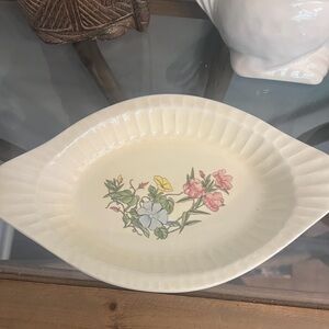 Floral Oval vintage Pottery Craft #572 casserole Ceramic Dish